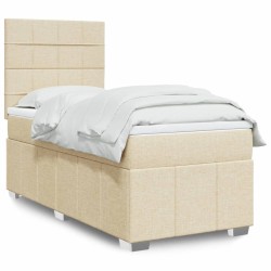 Sommier à lattes de lit avec matelas Crème 80x200 cm Tissu 