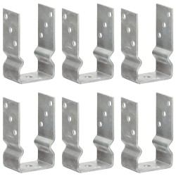 Piquets de clôture 6 pcs Argenté 8x6x15 cm Acier galvanisé 