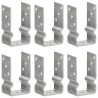 Piquets de clôture 6 pcs Argenté 8x6x15 cm Acier galvanisé 