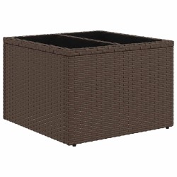 Salon de jardin avec coussins 6 pcs marron résine tressée 