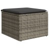 Salon de jardin avec coussins 7 pcs gris résine tressée 
