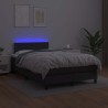 Sommier à lattes de lit matelas LED noir 120x190 cm similicuir 