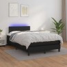 Sommier à lattes de lit matelas LED noir 120x190 cm similicuir 