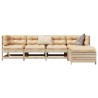 Salon de jardin 5 pcs bois de pin massif 