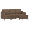 Canapé à 3 places avec repose-pieds Marron 180 cm Tissu 