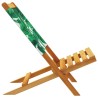 Chaises de jardin pliantes lot de 6 vert tissu et bois massif 