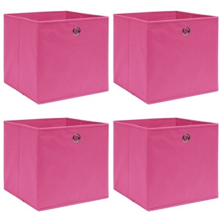 Boîtes de rangement 4 pcs Rose 32x32x32 cm Tissu 