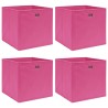 Boîtes de rangement 4 pcs Rose 32x32x32 cm Tissu 