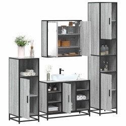 Ensemble de meubles de salle de bain 4 pcs sonoma gris 