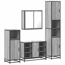 Ensemble de meubles de salle de bain 4 pcs sonoma gris 