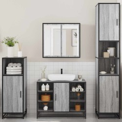 Ensemble de meubles de salle de bain 4 pcs sonoma gris 