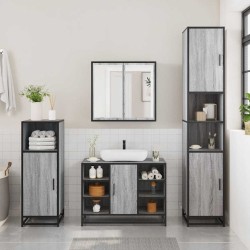 Ensemble de meubles de salle de bain 4 pcs sonoma gris 