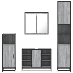 Ensemble de meubles de salle de bain 4 pcs sonoma gris 