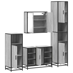 Ensemble de meubles de salle de bain 4 pcs sonoma gris 