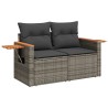 Salon de jardin 6 pcs avec coussins gris résine tressée 