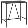 Ensemble de bar jardin 7 pcs noir poly rotin/bois massif acacia 