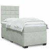 Sommier à lattes de lit et matelas Gris clair 100x200cm Velours 