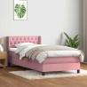 Sommier à lattes de lit avec matelas rose 90x220 cm velours 