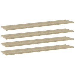 Panneaux bibliothèque 4 pcs Chêne sonoma 100x20x1,5cm Aggloméré 
