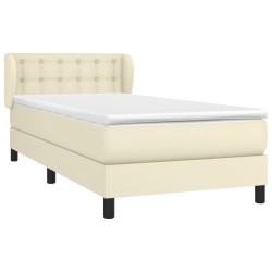 Sommier à lattes de lit avec matelas Crème 100x200cm Similicuir 