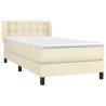 Sommier à lattes de lit avec matelas Crème 100x200cm Similicuir 