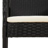 Ensemble à manger de jardin coussins 5pcs Noir Résine tressée 