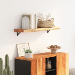 Étagère murale rectangulaire massif acacia bordure assortie 