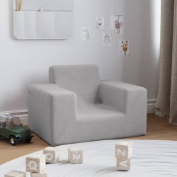 Canapé pour enfants Gris clair Peluche douce 