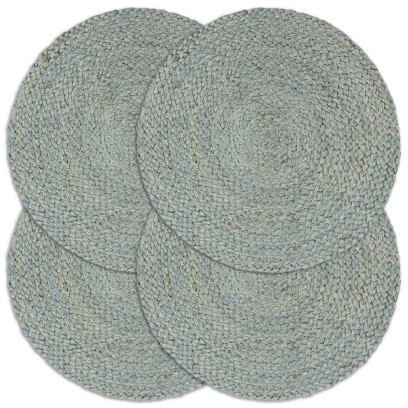 Napperons 4 pcs Vert olive Plain 38 cm Rond Jute Napperons 4 pcs Vert olive Plain 38 cm Rond Jute
