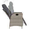 Ensemble à manger de jardin 3pcs coussins gris clair poly rotin 