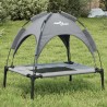 Lit pour chien avec auvent anthracite tissu Oxford et acier 