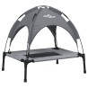 Lit pour chien avec auvent anthracite tissu Oxford et acier 