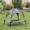 Lit pour chien avec auvent anthracite tissu Oxford et acier 