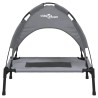 Lit pour chien avec auvent anthracite tissu Oxford et acier 