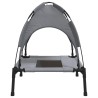 Lit pour chien avec auvent anthracite tissu Oxford et acier 