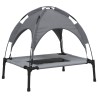 Lit pour chien avec auvent anthracite tissu Oxford et acier 