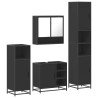 Ensemble de meubles salle de bain 4 pcs noir bois d'ingénierie 