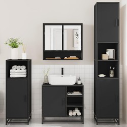 Ensemble de meubles salle de bain 4 pcs noir bois d'ingénierie 