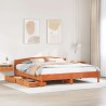 Cadre de lit sans matelas cire marron 200x200cm bois pin massif 