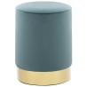 Tabouret Bleu clair et doré Velours 
