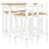 Ensemble de bar 5 pcs Blanc Bois de pin massif 