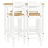 Ensemble de bar 5 pcs Blanc Bois de pin massif 