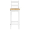 Ensemble de bar 5 pcs Blanc Bois de pin massif 