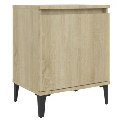 Table de chevet avec pieds en métal chêne sonoma 40x30x50 cm 