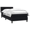 Sommier à lattes de lit avec matelas noir 90x220 cm velours 