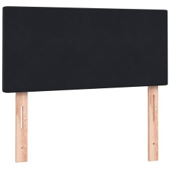Sommier à lattes de lit avec matelas noir 90x220 cm velours 
