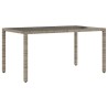 Ensemble à manger de jardin et coussins 5 pcs gris rotin verre 