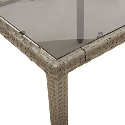 Ensemble à manger de jardin et coussins 5 pcs gris rotin verre 