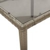 Ensemble à manger de jardin et coussins 5 pcs gris rotin verre 
