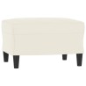 Canapé à 3 places avec repose-pieds Crème 180 cm Velours 